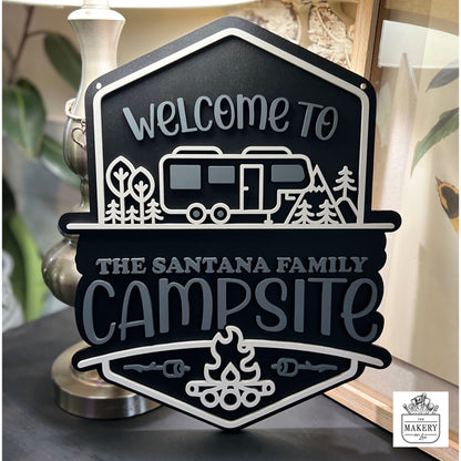 Welcome To Our Campsite Sign