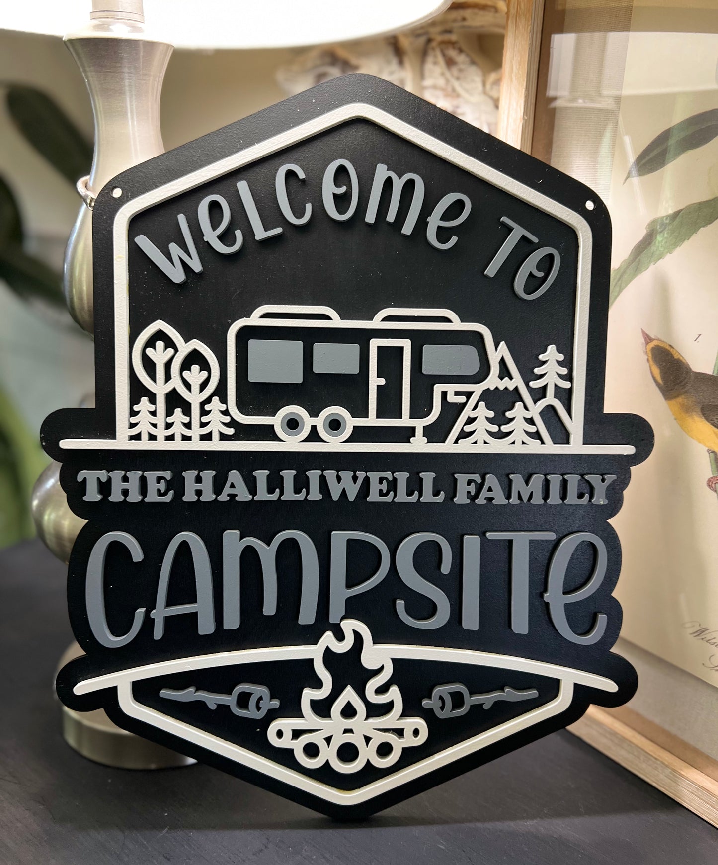 Welcome To Our Campsite Sign