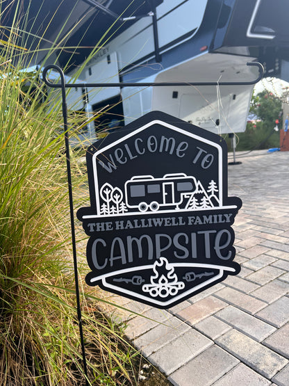 Welcome To Our Campsite Sign