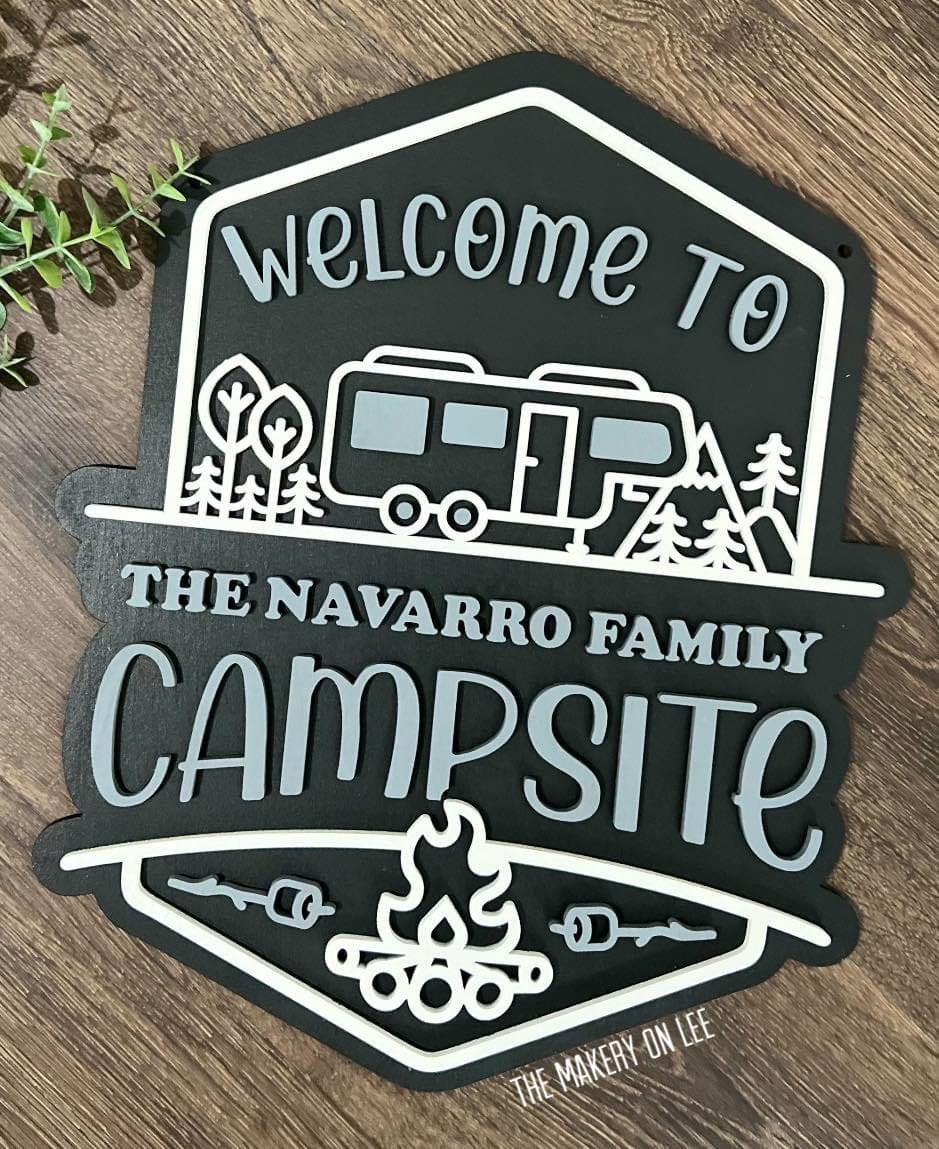 Welcome To Our Campsite Sign