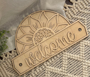Welcome Sunflower Plaque
