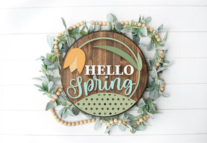 Hello Spring 18" Round Sign
