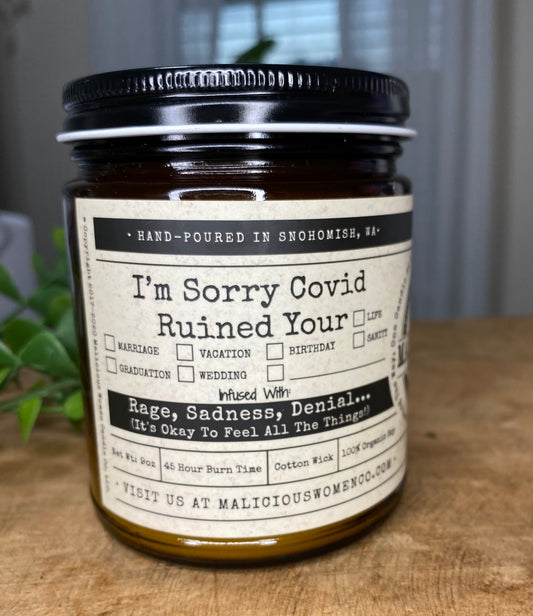 I'm Sorry Covid Candle